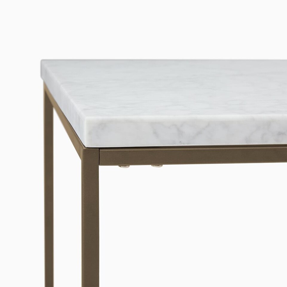 Streamline Square Side Table (51 cm) Marble West Elm Australia